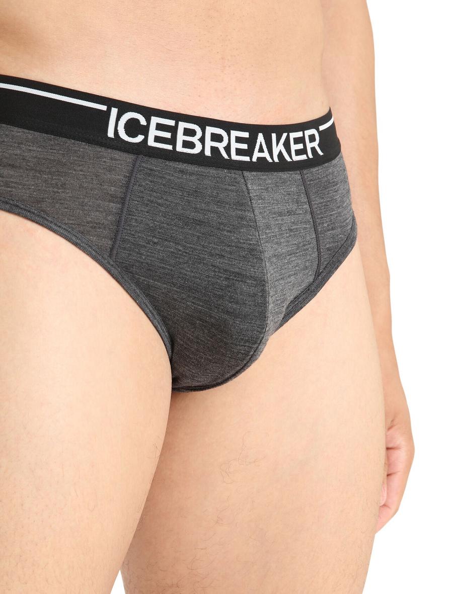 Icebreaker Merino Anatomica Briefs Férfi Fehérnemű Fekete Szürke | HU 1298KORI